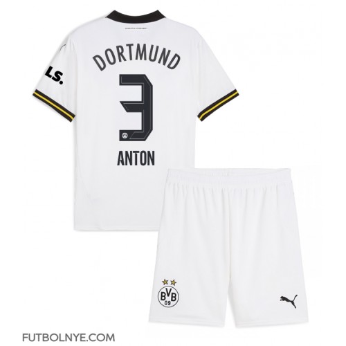 Camiseta Borussia Dortmund Waldemar Anton #3 Tercera Equipación para niños 2024-25 manga corta (+ pantalones cortos)